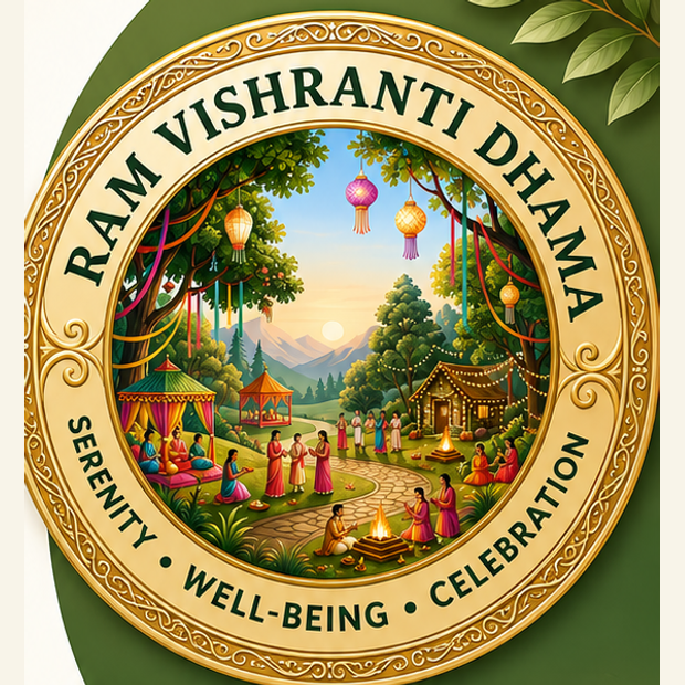 Ram Vishranti Dhama circular logo