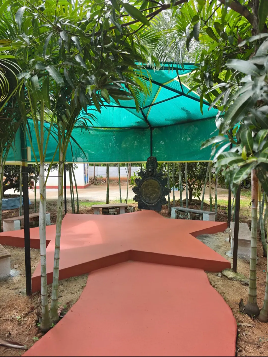 Dhyana Mandira surrounded by greenery